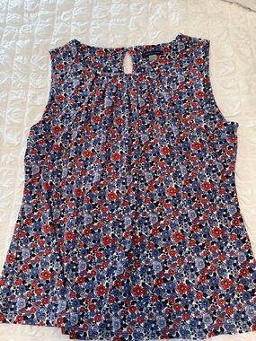 Tommy Hilfiger Red & Blue Floral Sleeveless Blouse